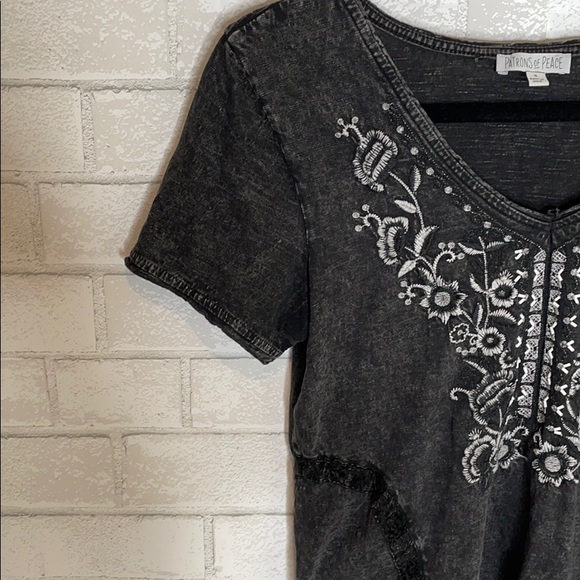 Patrons of Peace Black Faded Patterned Tee - Picture 5 of 9
